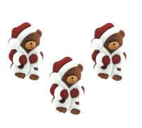 Lote de 3 botones acrílicos: oso de Santa Claus, 26 x 18 mm