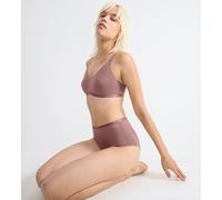 Lote de 3 braguitas altas de algodón Go Daily Mujer Talla XXL. Color Marron