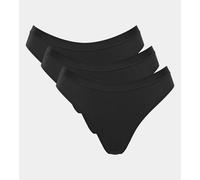 Lote de 3 braguitas brasileñas de talle alto Go Casual Mujer Talla M. Color Negro