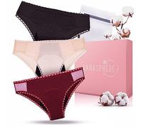 Lote de 3 Braguitas Menstruales Ultra Absorbentes Algodón Orgánico + Bolsa | Flujo Abundante Ropa Interior Menstruación Pérdidas Postparto (FR/ES, Letras, M, Regular, Regular, Burdeos Gris Beige)