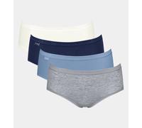 Lote de 3 braguitas midi basic + 1 gratis Mujer Talla 48. Color Azul