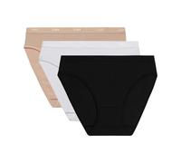 Dim Les Pockets Ecodim Coton Pack de X3, Bragas Mujer, Blanco/Piel/Negro, M