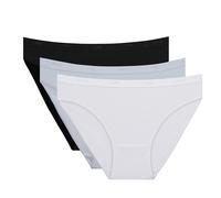 Dim Les Pockets Ecodim Coton Pack de X3, Bragas Mujer, Noir/Gris Blanco, M