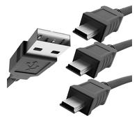 Lote de 3 cables adaptador negro USB 2.0 macho a macho Mini B - 1M, conector de 5 pines para GoPro 4, mando PS3