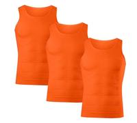 Lote de 3 camisetas de compresión para hombre, camiseta de cuerpo que adelgaza el vientre plano invisible para adelgazar, camiseta de compresión para hombres, chaleco de modelado del cuerpo, 02