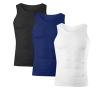 Lote de 3 camisetas de compresión para hombre, camiseta de cuerpo que adelgaza el vientre plano invisible para adelgazar, camiseta de compresión para hombres, chaleco de modelado del cuerpo, 02-l, M