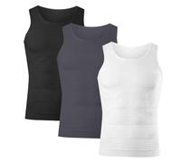 Lote de 3 camisetas de compresión para hombre, camiseta de cuerpo que adelgaza el vientre plano invisible para adelgazar, camiseta de compresión para hombres, chaleco de modelado del cuerpo, 02-K, M