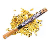 Lote de 3 cañones de confeti (60 cm de largo), color dorado