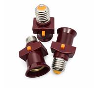 Lote de 3 Casquillo adaptador E27 ladrona a con interruptor 6 A