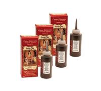 Lote de 3 cremas colorantes de caoba 100 % naturales sin sulfatos para el cabello, Coloración semipermanente natural, cuidado de Henna capilar, 3 x 90 ml