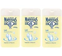 Lote de 3 geles de ducha Le Petit Marseillais extra suaves, con leche, 250 ml