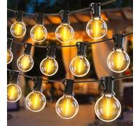 Lote de 3 guirnaldas luminosas exteriores, longitud total 54 m, guirnalda guinguinguinguinga 90 + 9 bombillas G40, guirnalda luminosa eléctrica impermeable, guirnalda decorativa conectable para jardín