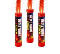 Lote de 3 humos de fuego de bengala roja - Llama viva - Duración 80s - Encendido con mecha, ideal para eventos, deportes, seguidores, efectos visuales - Categoría F1