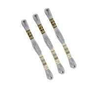 Lote de 3 madejas 8 m DMC hilo de bordar molido 117 100% algodón gris claro 03