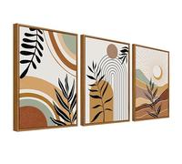 Lote de 3 Madera Cuadro Moderno Mediados de Siglo Boho Abstracto Cuadro Decoracion Líneas Geométricas Pintura Imagen Póster Cuadros Decorativos Salon Dormitorio Comedor Pasillo 30cmx40cm x3pcs