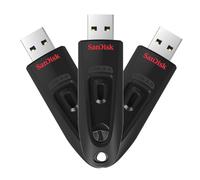lote de 3 memorias USB SanDisk Ultra Tipo-A de 32 GB Sin tapa protectora, hasta 100 MB/s, USB 3.2 Gen 1x1 (5 Gbit/s)