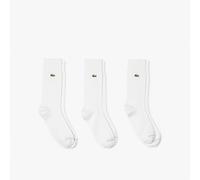 Lote de 3 pares de calcetines de algodón lisos Hombre Talla 39/42. Color Blanco