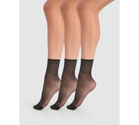 Lote de 3 pares de calcetines tobilleros Beauty Resist - 20D Mujer Talla 35/41. Color Negro