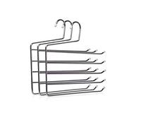 Lote de 3 Perchas Múltiples para 5 Pantalones | Ahorra Espacio | Varilla de 6 mm Acero Cincado Resistente | Organizador de Armario para Pantalones