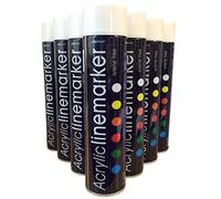 Lote de 3 rotuladores de pintura en aerosol para marcar líneas blancas de 750 ml