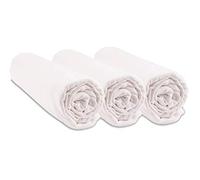 Lote de 3 sábanas bajeras algodón orgánico para cuna 60 x 120- 2 colores disponibles) blanco Talla:60 x 120