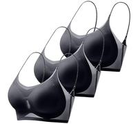 Lote de 3 soportes elásticos clásicos para garganta sin espalda y deporte casual sujetador apoyo para todos los días push up y antifago, lencería sexy de gran tamaño, transpirable, sujetador, d, XL