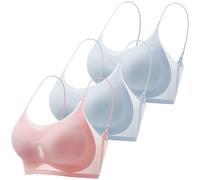 Lote de 3 soportes elásticos clásicos para garganta sin espalda y deporte casual sujetador apoyo para todos los días push up y antifago, lencería sexy de gran tamaño, transpirable, sujetador, O, XXL