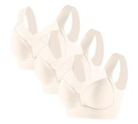 Lote de 3 soportes elásticos para garganta, soporte casual clásico, espalda descubierta, sujetador antiarrugas, transpirable, gran tamaño, lencería push-up cómoda, deporte, sujetador de entrenamiento