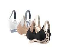 Lote de 3 sujetadores casuales elegancia sujetador con espalda descubierta, cómodo entrenamiento, sujetador sexy, antifago, flexión, lencería de gran tamaño, deporte, clásico, soporte para garganta