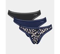 Lote de 3 tangas de algodón Go Crush Mujer Talla XS. Color Azul