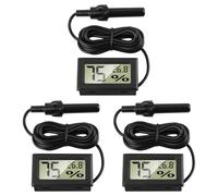 Lote de 3 termómetro higrómetro digital con sonda externa, medidor de temperatura humedad digital mini temperatura -50 a 70 °C y humedad 10 a 90% para acuario, sala de estar, reptil incubadora