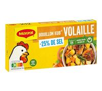 Lote de 3 unidades *** Caldo de aves de corral - 25% de sal fabricada en Francia 12 estantes de 120 g