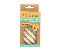 Lote de 3 unidades *** FEEL NATURAL Esponja konjac cuerpo astillas de nuez 100% natural, 1 esponja