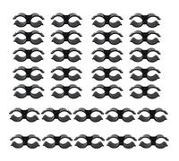 Lote de 30 abrazaderas de plástico PVC, abrazadera de manguera doble para estante, conector de cadena, paneles de valla, accesorios de fijación, color negro