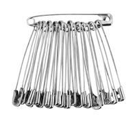 Lote de 30 imperdibles de seguridad de metal de 8,5 cm, tamaño grande, 85 mm, color plateado