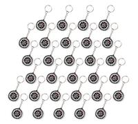 Lote de 30 llaveros brújula WELLGRO - Regalo pequeño para cumpleaños Infantil (Aproximadamente 3,5 x 1,0 cm (diámetro x Altura), Color Negro