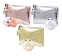 Lote de 30 Monederos Metalizados + 30 Bálsamos labiales, surtido en 3 colores. Lip gloss boda. detalles originales boda, monederos colores, detalle boda, bautizo, comunión.