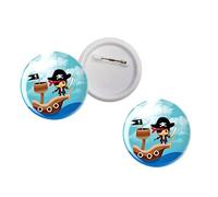 Lote de 30 Originales Chapas Alfiler Multicolores"Piratas". Recuerdos. Detalles. Juguetes y Regalos para Fiestas de Cumpleaños, Bodas, Bautizos y Comuniones. DC