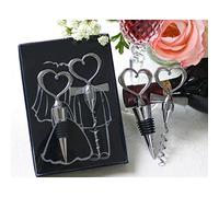 Lote de 30 Set de Vino UNIÓN DE CORAZONES - Tapón y Sacacorchos Abrebotellas para Detalles de Bodas Hombres Mujeres