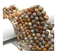 Lote de 32 cuentas espaciadoras de turquesas y cristal de ojo de tigre redondas de piedra natural de 4, 6, 8, 10 y 12 mm para manualidades y adornos (ágata loca,