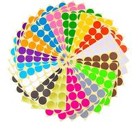 Lote de 384 pegatinas redondas de lunares de 32 mm, 16 colores, para oficina, escuela, calendario, tarjetas