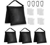 Lote de 4 bolsas de arena, 27 x 58,5 cm, lastre Oxford 600D con gancho y bolsa de plástico, para trípode de fotografía, estudio fotográfico, tienda, sombrilla