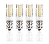 Lote de 4 bombillas LED nevera E14, 3 W, equivalente a 30 W, halógeno, 330 lúmenes, color blanco cálido 2700 K, casquillo de rosca pequeño, lámpara LED de 15.000 horas de vida útil para frigorífico