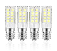 Lote de 4 bombillas LED nevera E14, 3 W, equivalente a 30 W, halógeno, 330 lúmenes, color blanco frío, 6000 K, casquillo de rosca pequeño, lámpara LED de 15.000 horas de vida útil para nevera máquina