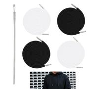 Lote de 4 cordones de ajuste para pantalones de correr, cordón para sudadera con capucha, cordón negro 160 cm con puntas de metal, hilo de cordón de 227 mm para ropa deportiva e informal