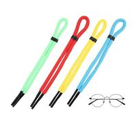 Lote de 4 cordones para gafas deportivas flotantes ajustables de 65 cm, fijación de gafas deportivas antipérdida de poliéster y silicona, adecuados para gafas de ramas anchas, hombre mujer y cordón