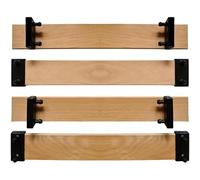 Lote de 4 láminas de 66 cm de Largo, 53 mm de Ancho (660x53x8) con 8 Tacos de Clip | para somier, sofá Cama, Clic clac y BZ | Lamas de Repuesto, Soportes de Plástico, Tapas Laterales SCM Créations