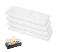 Lote de 4 Piezas de Lana Cerámica para Chimenea de Bioetanol 30x10x2,5 cm, para Quemador de Etanol, Chimenea de Mesa de Interior, Fibra Cerámica para Estufas de Bioetanol