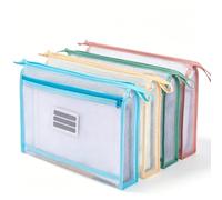 Lote de 4 portadocumentos A4 con cremallera, doble capa 3D EVA | Carpeta impermeable para documentos con gran capacidad, en 4 colores, para escuela, oficina, hogar (34 x 24 x 6,5 cm)