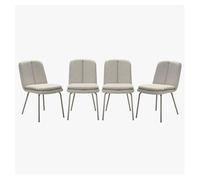 Lote de 4 sillas, en tela y patas de metal beige a85 cm - lysa
